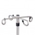 Clinton Stainless Steel, Six-Leg, 4-Hook  IV Pole Model IVS-7334